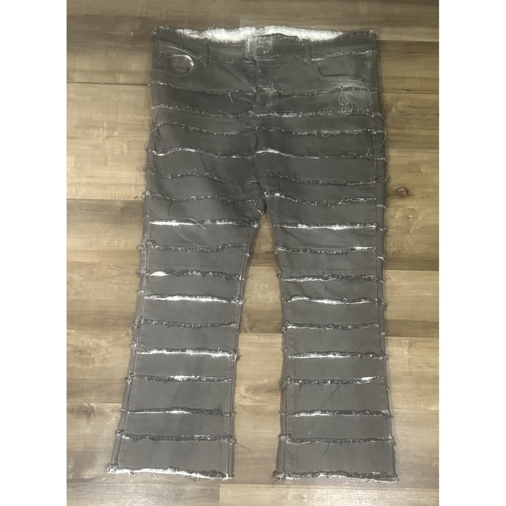 Valabasas Stacked Jeans Mens 40x30 Distressed Stretch Denim Rapper Grunge